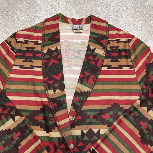 Vtg CHU South Western Aztec Blazer Jacket Womens Medium Native Tribal Navajo 90s - Picture 2 of 11